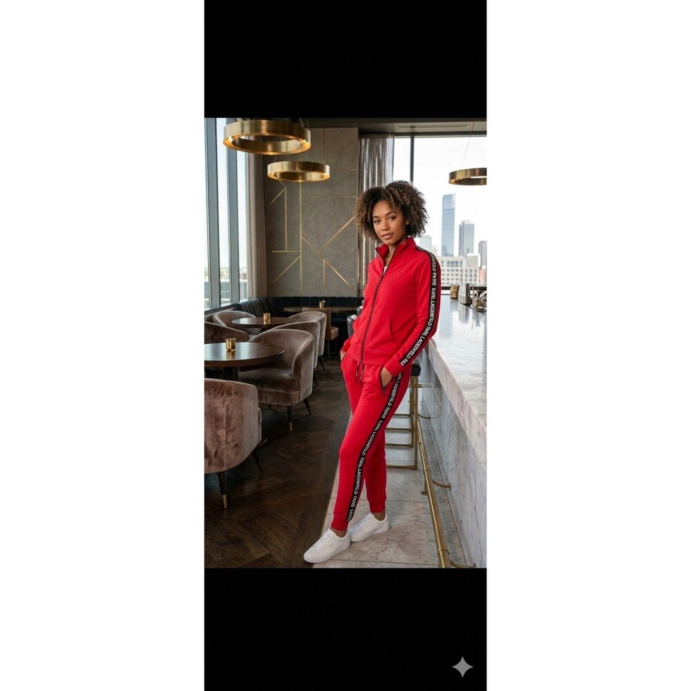 Karl Lagerfeld NWT Paris Track Red Suit Size Small